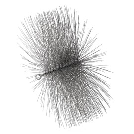 PATIKIL 11" Wire Chimney Cleaning Brush, Steel Round Chimney Sweep Brush with 1/4 NPT Fitting for Cleaning Fireplace Burning Stove Tent Dryer Pipes, Silver