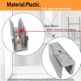 6pcs Shower Door Anti-Collision Block,Furniture Bottom Guide Assembly,for Glass Sliding Door Shower Door Anti-Collision Block,with Screws(Silver)