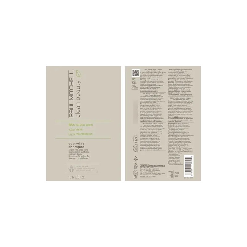 Champú Paul Mitchell Clean Beauty Everyday, Potencia El Bril