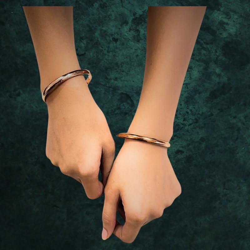 Solid Copper Bracelet Bangle Thick Thin Simple EMF for Men
