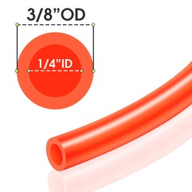 TAILONZ PNEUMATIC Orange 3/8 Inch od 10 Meters PU Air Tubing Kit Pipe Hose Air Line Tubing Or Fluid Transfer Pneumatic tubing (3/8 PU Tube)