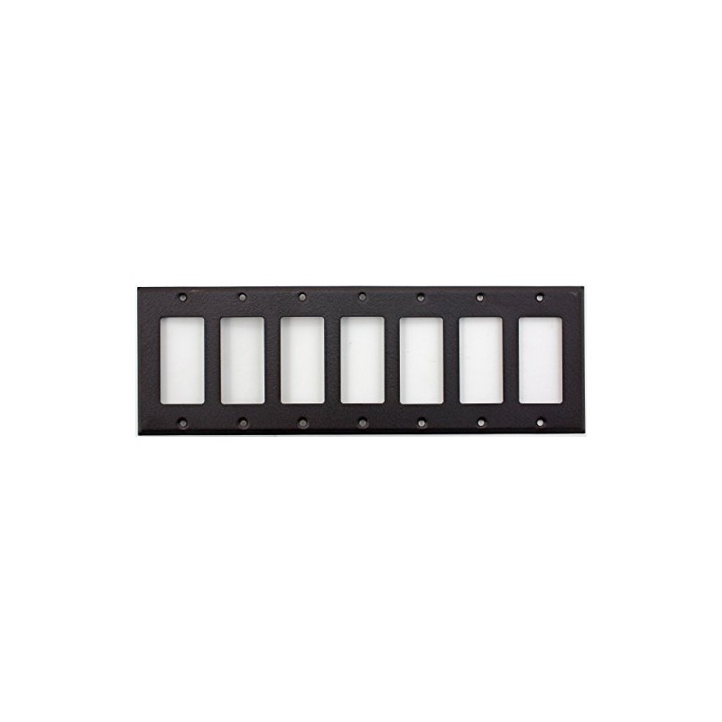 Black 7 Gang GFI/Rocker Wall Plate
