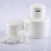 6 Empty White Plastic Cosmetic Containers with Inner Lining and