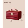 CASEGRACE Jewelry Box,3 Layers Leather Jewelry Storage Box with Lock,