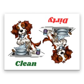 Brittany Clean Dirty 3 1/2" x 2 1/2" Steel Cased DISHWASHER MAGNET