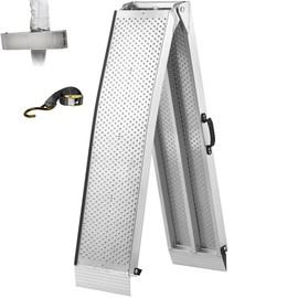 LEMNISCATE Motorcycle Ramps, 89"x12" Portable Loading Ramps for Pickup Trucks 1500 LBS Capacity 7.5FT Aluminum Folding Ramps with Handle & Buckle for ATVs, Lawn Mowers, UTVs, Bike, 1PCS, Silver