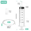 60ml Syringe,4Pcs Large Plastic Syringe with Tube for Scientific Labs