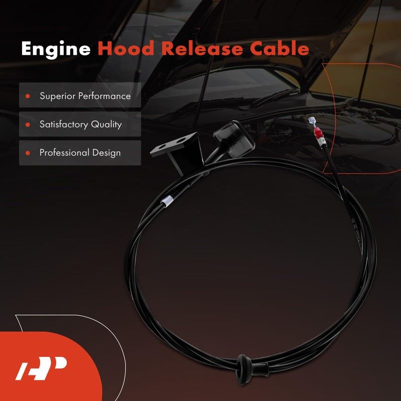 A-Premium Front Hood Latch Release Cable with Handle Compatible with