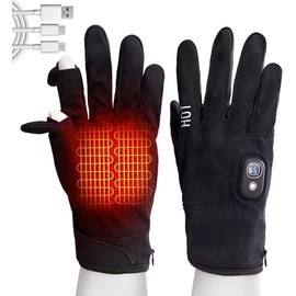 yoostooper Electric Heated Gloves for Men & Women - Battery Work Touchscreen Thin Gloves for Working in Cold Winter Weather Rechargeable