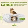 Ousuga Plush Cat Tunnel Bed for Indoor Cats, Large Donut