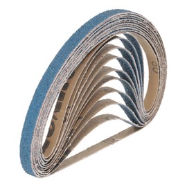 uxcell 10pcs 3/8" x 21" Sanding Belts 80 Grits Zirconia Abrasive Belt Sander Paper Sanding Papers for Metal Alloy Wood Grinding Polishing, Blue