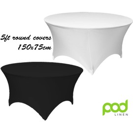 spandex table cloth (black, 5ft round 150x75cm)