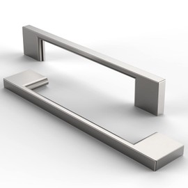 FURNIWARE 5 Pack Cabinet Pull,Brushed Nickel Cabinet Handles,Hardware Drawer Pulls,Solid Aluminum Kitchen Cabinet Door Handles Pull-128mm(5 Inch) Hole Center