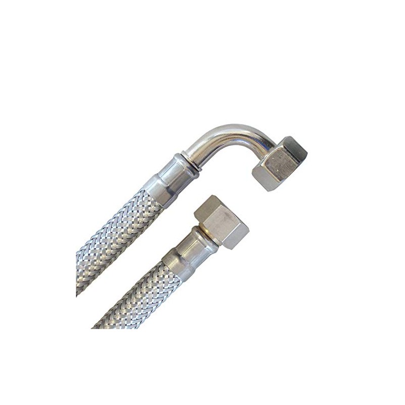 Reinforced hose 3/8 inch nut x 3/8 inch nut with