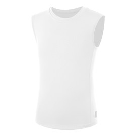 RIKUAOU Boys Compression Shirt,Youth Sleeveless Athletic Tank Tops,Football Undershirt Wicking Sport Kids White