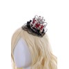 Kawaii-Story C-107-2 Silver Crown Red Rose Bow Black Lace Ruffle