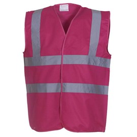 Yoko Unisex Premium Hi-Vis Waistcoat Vest / Jacket (L) (Raspberry)