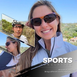 SCVCN Photochromatic Self-Tone Cycling Glasses Men Women Sports Sunglasses Clear Cycling MTB Cycling Glasses Running Volleyball Tennis Driving Fishing Softball Mountaineering Golf Hiking 06