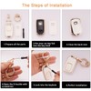 EKALA for Honda Keychain Bling Gold White Key Fob Cover