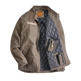 Venado Concealed Carry Jacket for Men - Heavy Duty Canvas - Conceal Carry Pockets (Moss, Medium)