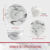 Safdie & Co. 16-Piece Marble Dinnerware Set, Porcelain, White