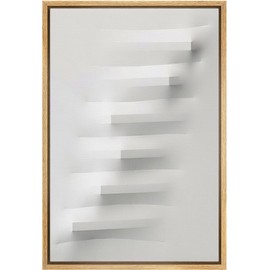 SIGNLEADER Framed Canvas Print Wall Art Symmetrical Raised Fabric Lines Abstract Patterns Digital Art Modern Art Minimalist Dark Black and White for Living Room, Bedroom, Office - 24"x36" NATURAL