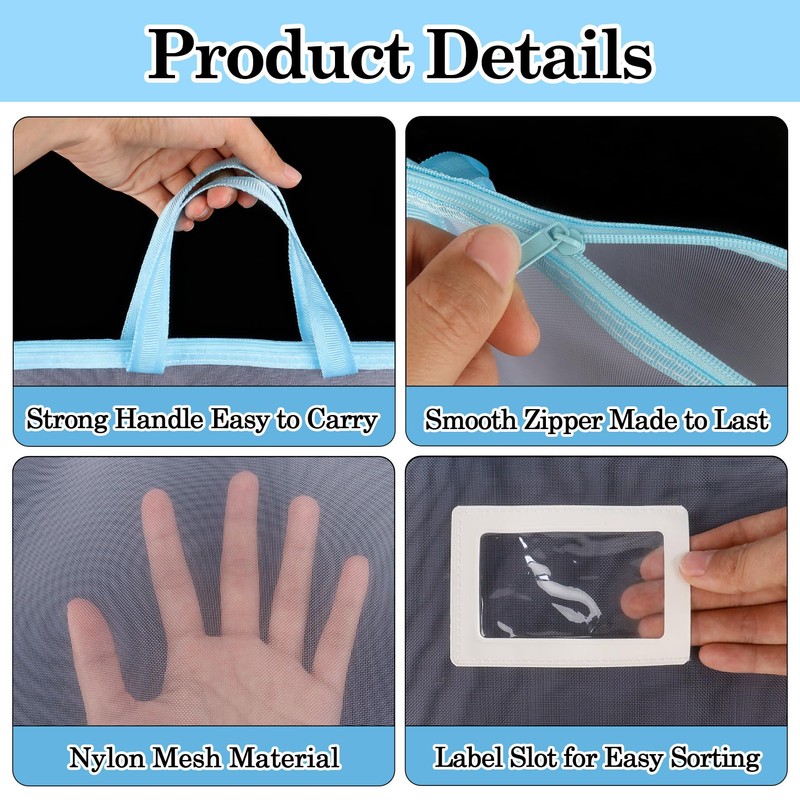 8 Pcs A3 Sew Project Bags for Quilting, Mesh Sewing