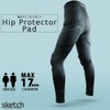Hip Protector Hip Pad Sketch HIP PROTECTOR PAD Black Long