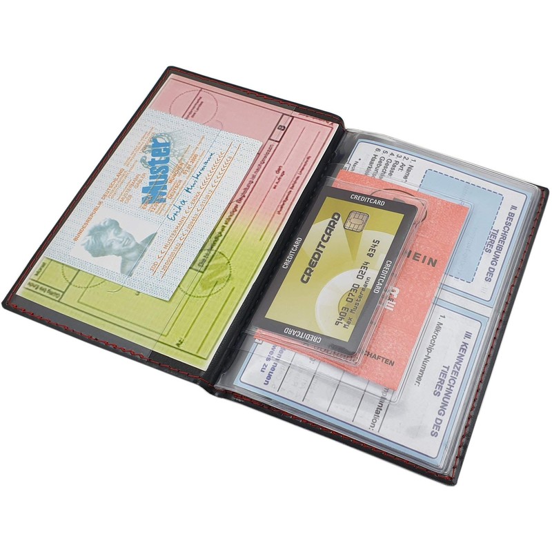 myledershop MJ-Design-Germany Large Elegant ID Folder 12 Compartments Made in