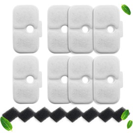 Cat Water Fountain Filter, 8 Pack Cat Fountain Filter Replacement with 8 Sponges Compatible With PETLIBRO® Dockstream Tomxcute Cat Water Fountain PLWF005 / PLWF105 / PLWF115