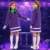 Girls Halloween Costume Long Sleeve Purple Dress Cosplay with Accessories