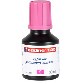 edding T 25 refill ink permanent marker - pink - 30 ml - with drop dispensing system, for quick refilling of almost all edding permanent markers