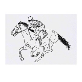 'Race Horse & Jockey' Temporary Tattoo - Water Resistant, Skin-Safe, Non-Toxic Transfer (TO00033262)