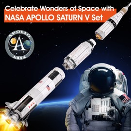 NASA Apollo Saturn V 3D Puzzles for Adults Kids Space Toys for Boys 5-8 Rocket Ship, Puzzles for Kids Ages 8-10 12-14 Crafts for Adult Space Exploration Puzzle Model Kit, 136 Pieces Easter Gifts