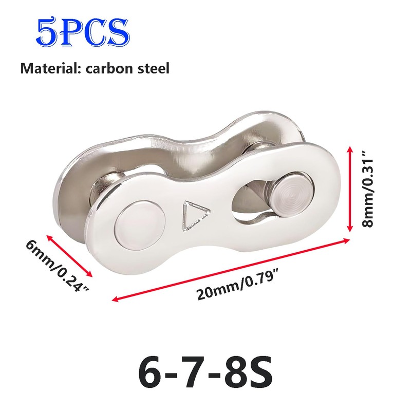 Qrity 5 Pairs Bike Chain Links, Bicycle Chain Link Connector,