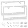 2 Pack Bling License Plate Frames HADEEONG Rhinestone License Plate