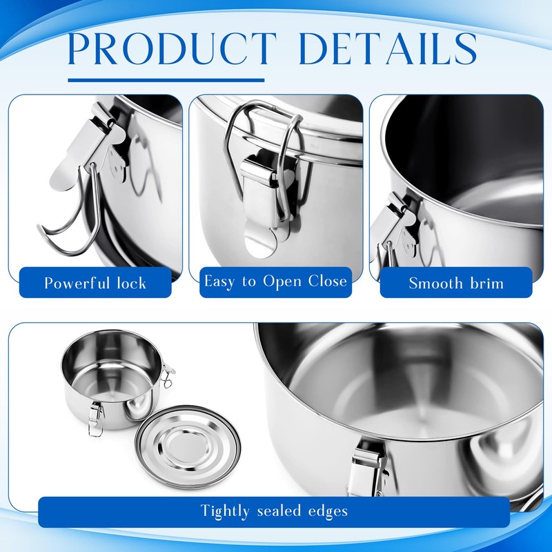 8 Pcs Small Stainless Steel Bento Box Bulk 13 oz