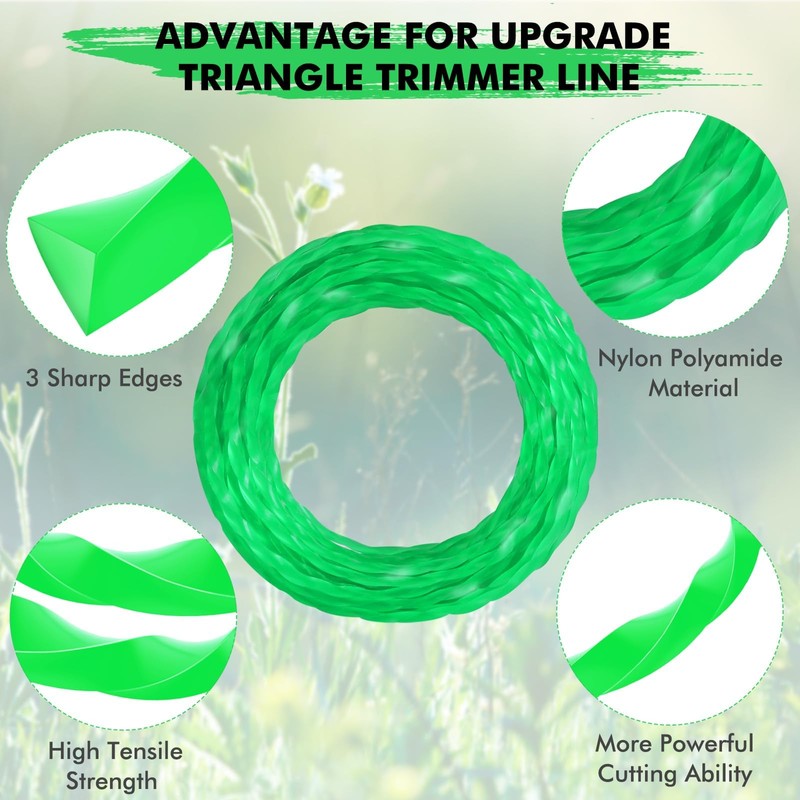 Kaberalty 16PK 0.080" Pre-Cut Twisted Trimmer Line Compatible with Greenworks