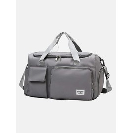 Unisex Minimalist 2024 Trendy Duffel Bag for Summer Travel Use, Fall Adjustable Large Capacity Zip Travel Bag, Multifunction Carry on Gym Bag for Spring Travel & Gym Use - Color: Light Gray, Size: Please Refer To The Pictures for Dimensions