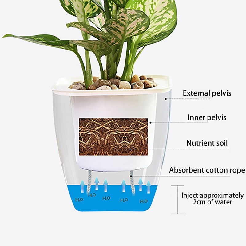 QUINTRA Self-Watering Lazy Flower Pot, Automatic Watering Flower Pot for