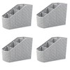Cobenga 4 Pack Divided Storage Baskets, Grey Cosmetic Box Organiser,