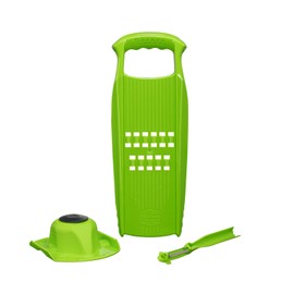 Börner Rösti PowerLine Grater Set (3 Pieces) • Vegetable Grater + Fruit Holder + Peeler • Vegetable Slicer for Rösti, Zucchini Buffer, Potato Puffer • Potato Kitchen Slicer • Colour: Green