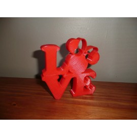 AJT LOVE WORD QUOTE WITH MINNIE MOUSE FACE HEAD EARS SHAPE HOME DECOR RED USA PR4800