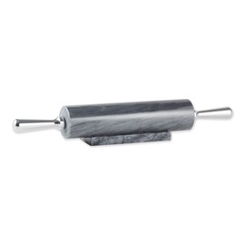 RSVP International Gray Marble Rolling Pin for Baking & Stand, 10" | Designed to Keep Pastry Dough Cold | Fondant, Pie Crust, Cookies, Pastries, Pasta, Pizza Dough, Biscuits