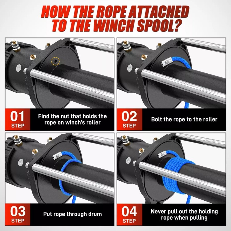 Nilight 1/4 Inch x 50 Feet Winch Rope Synthetic Winch