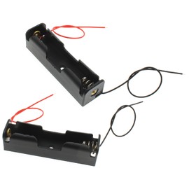 LBTODH 2PCS 18650 Battery Holder with Lead Wire Bundle 18650 Battery Holder 3.7V DIY Battery Storage Boxes Black Plastic Battery Case Kit