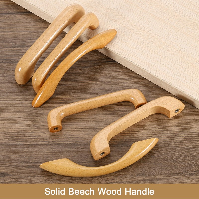 sourcing map 10Pcs Wood Drawer Pulls Handles, 96 mm/3.8" Hole