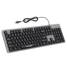 MIKUSO Wired Keyboard Laser Engraved Characters do not Fade Comfortable Hand Feel, USB Interface Suitable for Computers and Laptop PC,Full Size 104 Keyboards, Plug and Play, Office,Typists