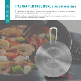INOXPRAN Induction Plate for Induction Plate, Stainless Steel, Grey, 16 x 16 x 0.5 cm