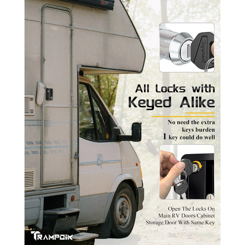 TrampgiK RV Door Lock,1 Camper Door Lock with Storage Locks